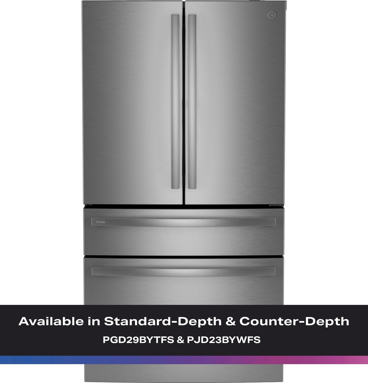 GE APPLIANCES PJD23BYWFS GE Profile™ ENERGY STAR® 23.3 Cu. Ft. Smart Counter-Depth Fingerprint Resistant 4-Door French-Door Refrigerator with Door In Door in Stainless Steel - PJD23BYWFS