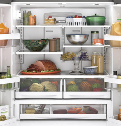 GE APPLIANCES GE 23.1 Cu. Ft. Counter-Depth Fingerprint Resistant French-Door Refrigerator in Stainless Steel - GWE23GYNFS