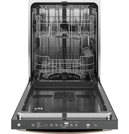GE APPLIANCES GE Fingerprint Resistant Top Control with in Stainless Steel Interior Dishwasher with Sanitize Cycle Slate - GDT650SMVES