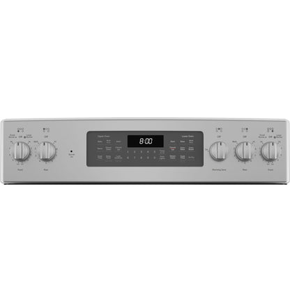 GE APPLIANCES GE 30" Free-Standing Electric Double Oven Convection Range in Stainless Steel - JBS86SPSS