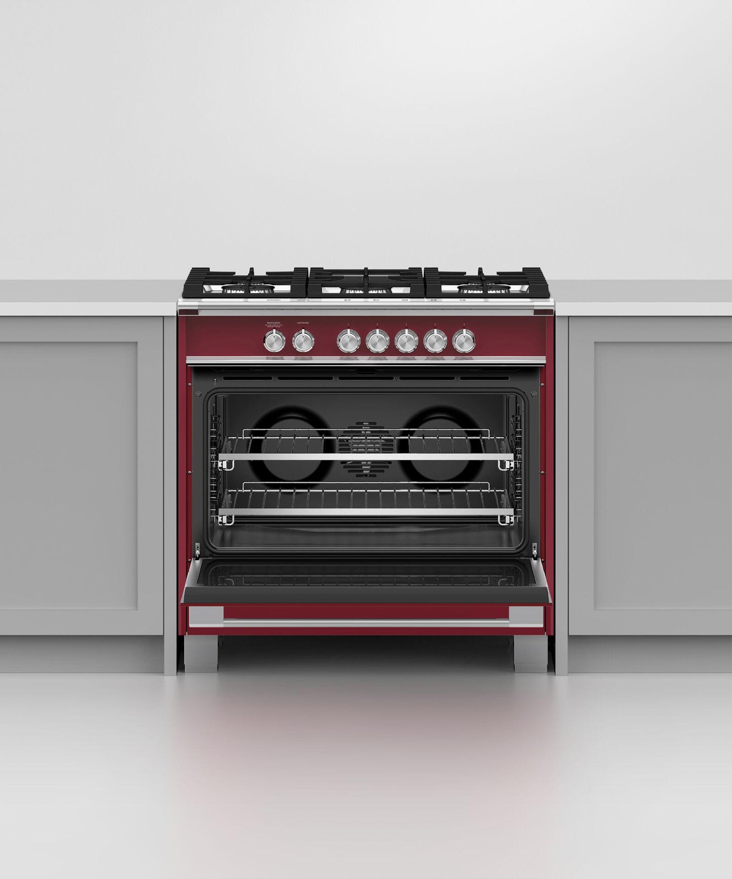 FISHER & PAYKEL OR36SCG4R1 36" Series 7 Classic 5 Burner Gas Range Red - OR36SCG4R1