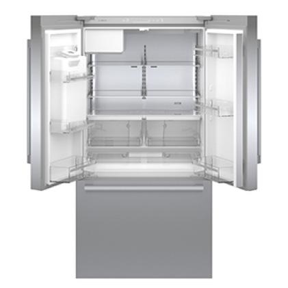 BOSCH B36CD52SNS 500 Series, French Door Bottom freezer, multi door, 36'', Brushed steel (with anti-fingerprint), Total No Frost in Stainless Steel - B36CD52SNS