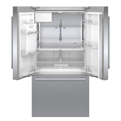 BOSCH B36CD52SNS 500 Series, French Door Bottom freezer, multi door, 36'', Brushed steel (with anti-fingerprint), Total No Frost in Stainless Steel - B36CD52SNS