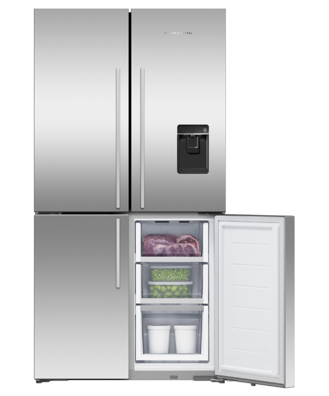 FISHER & PAYKEL RF203QDUVX1 18.9 cu ft Series 7 Quad Door Refrigerator Freezer in Stainless Steel - RF203QDUVX1
