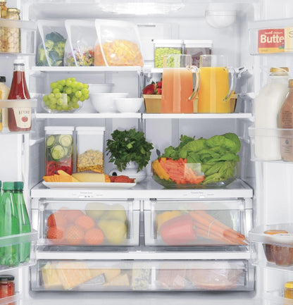 GE APPLIANCES 18.6 Cu. Ft. Counter-Depth French-Door Refrigerator White - GWE19JGLWW
