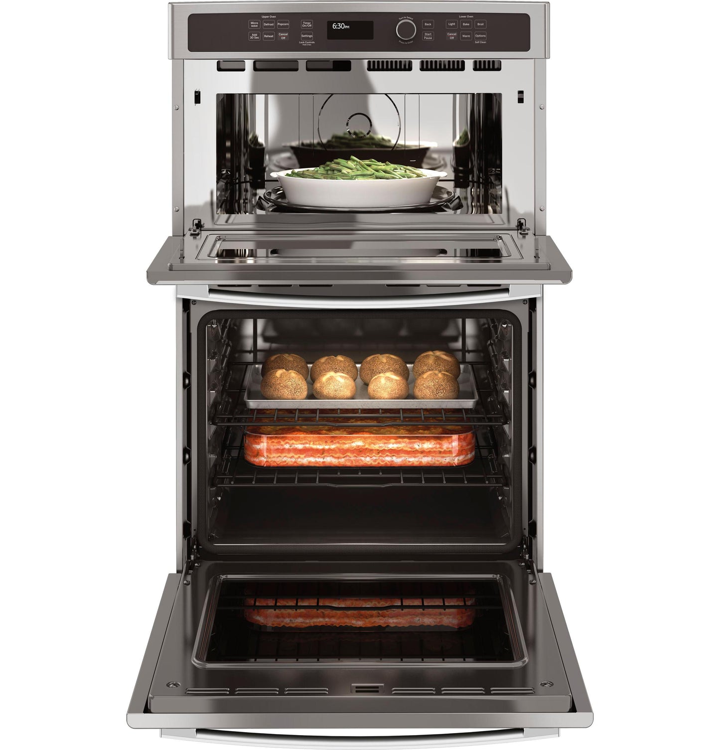 GE APPLIANCES GE 27" Built-In Combination Microwave/Thermal Wall Oven in Stainless Steel - JK3800SHSS