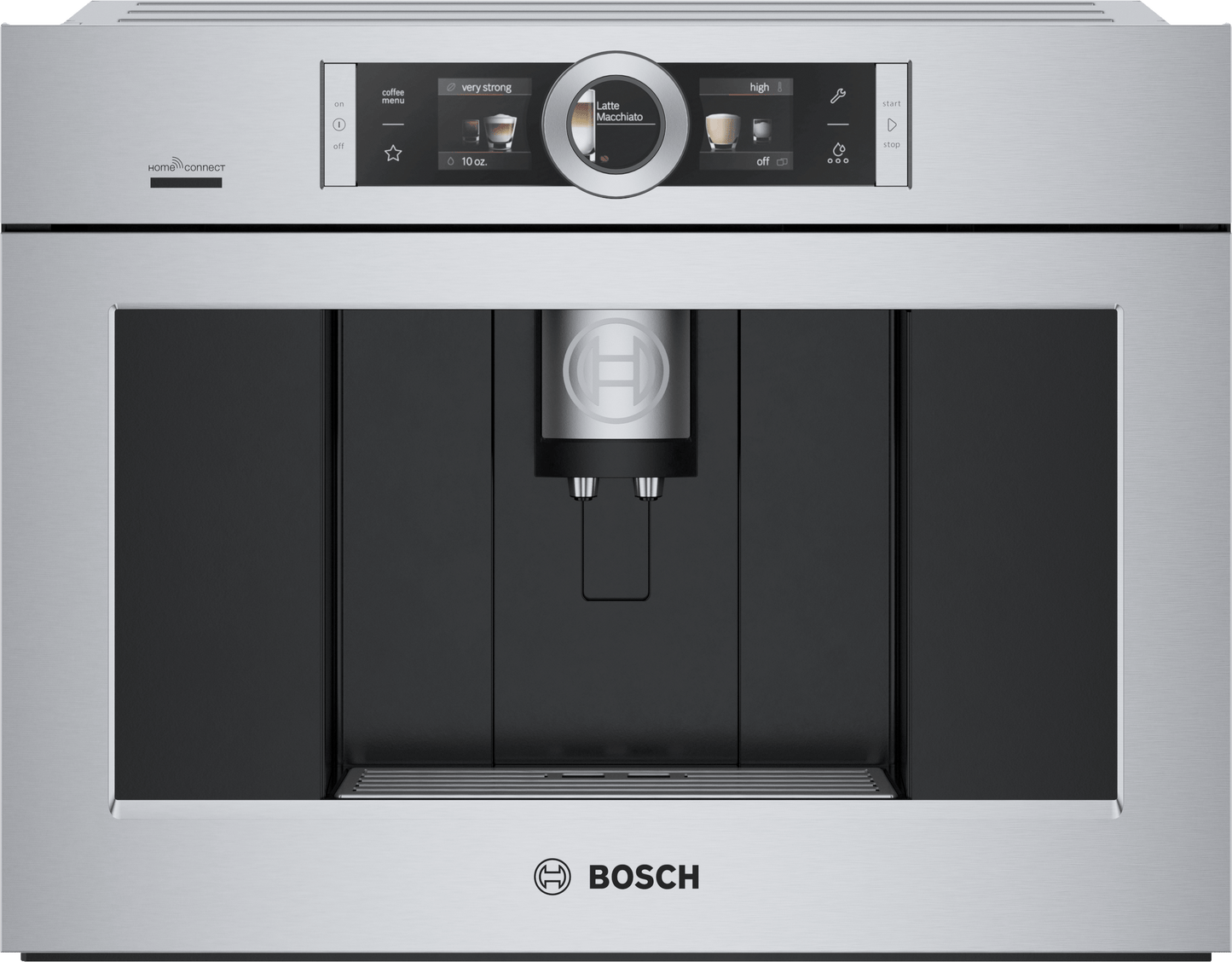 BOSCH BCM8450UC 800 Series, Built-In Fully Automatic Coffee Machine, Stainless steel, Removable water tank in Stainless Steel - BCM8450UC