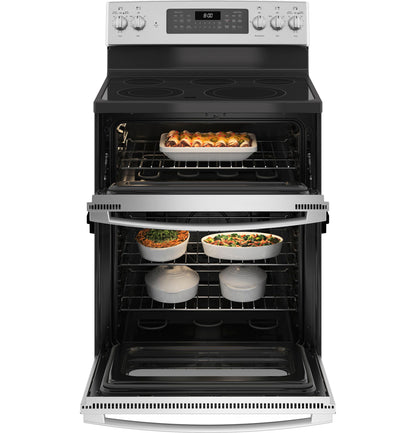 GE APPLIANCES GE 30" Free-Standing Electric Double Oven Convection Range in Stainless Steel - JBS86SPSS