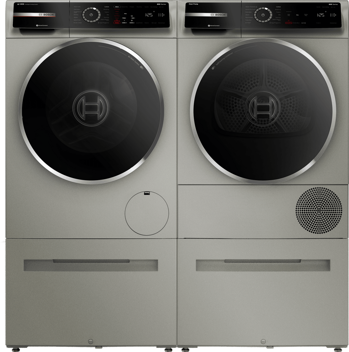 BOSCH WQB245AXUC 800 Series, heat pump dryer, Silver inox Silver