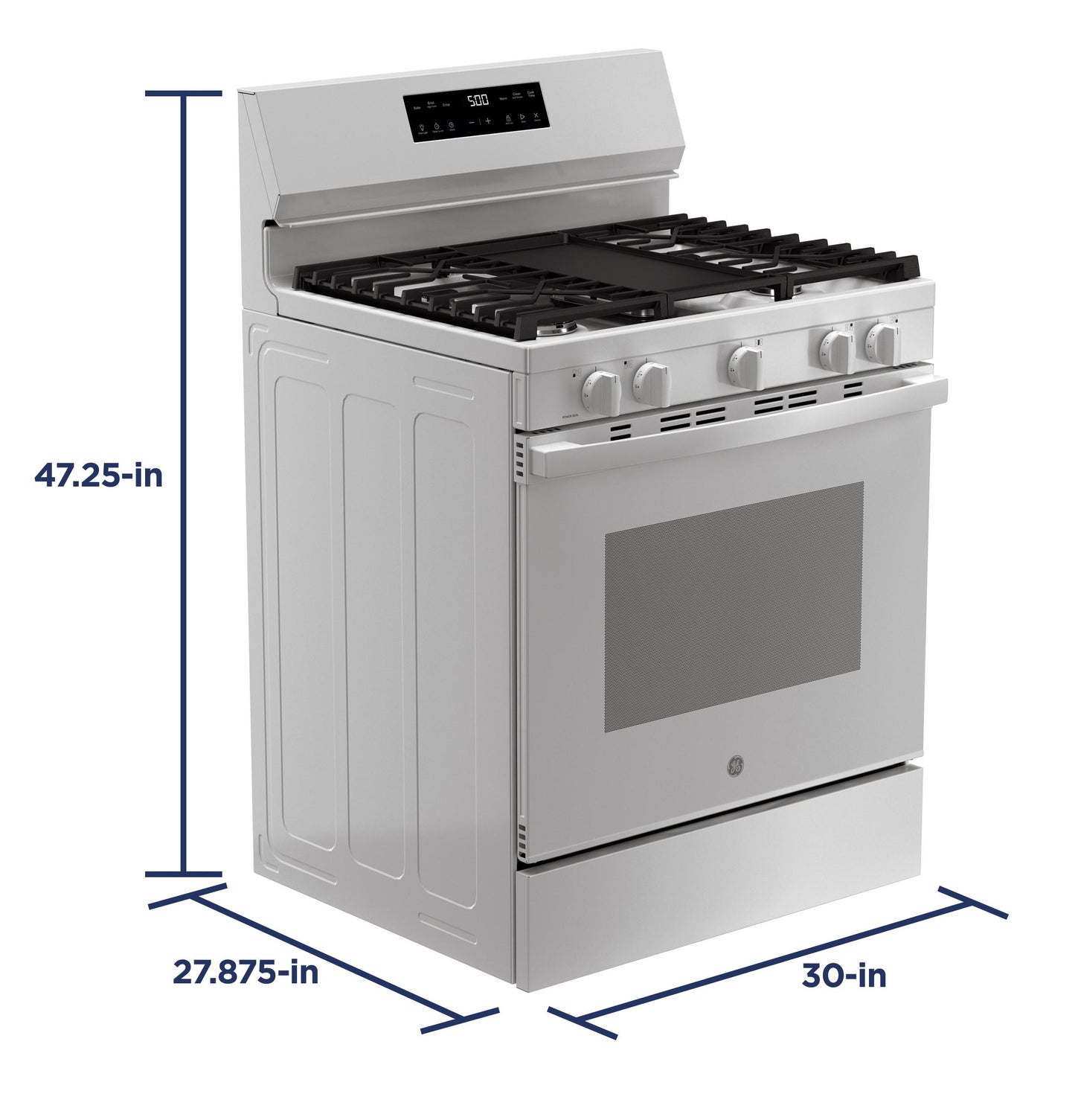 GE APPLIANCES GGF500PVWW GE® 30" Free-Standing Gas Range with Crisp Mode White - GGF500PVWW