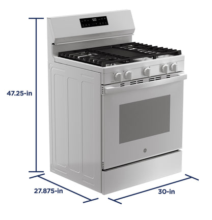 GE APPLIANCES GGF500PVWW GE® 30" Free-Standing Gas Range with Crisp Mode White - GGF500PVWW