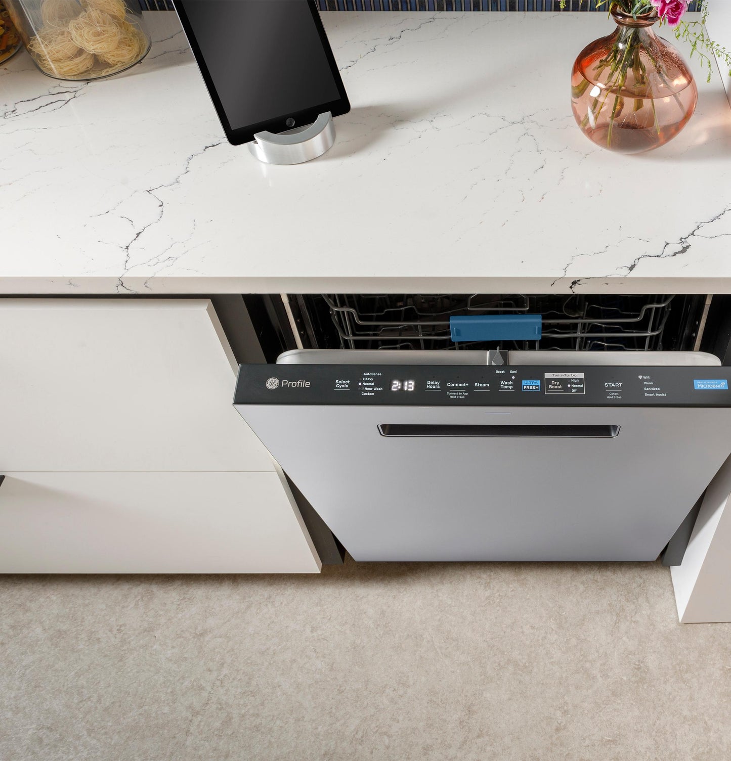 GE APPLIANCES PDP795SYVFS GE Profile™ ENERGY STAR Smart UltraFresh System Dishwasher with Microban™ Antimicrobial Technology with Deep Clean Washing 3rd Rack, 39 dBA in Stainless Steel - PDP795SYVFS