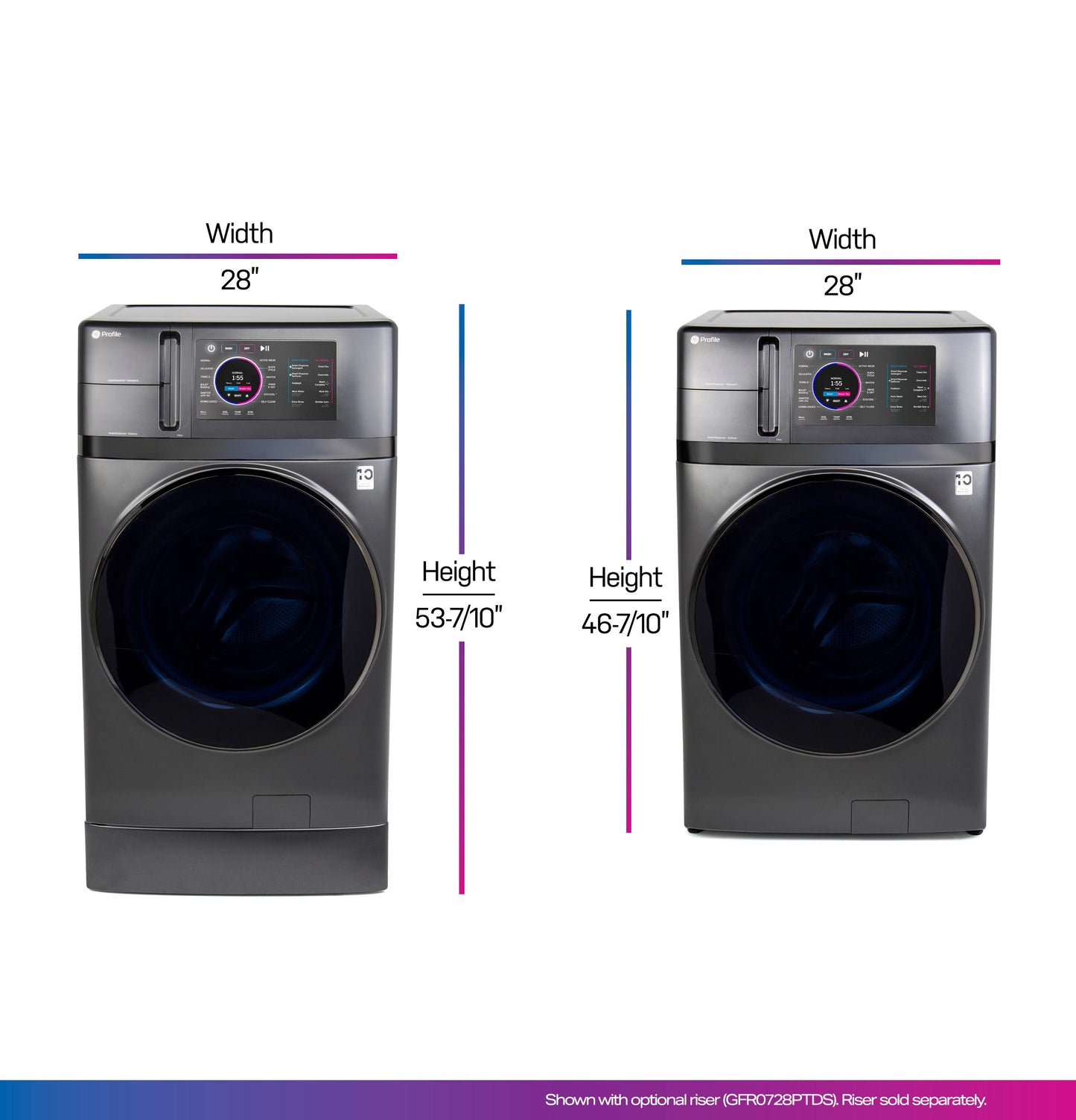GE APPLIANCES GE Profile ENERGY STAR 4.8 cu. ft. Capacity UltraFast Combo with Ventless Inverter Heat Pump Technology Washer/Dryer Gray - PFQ97HSPVDS
