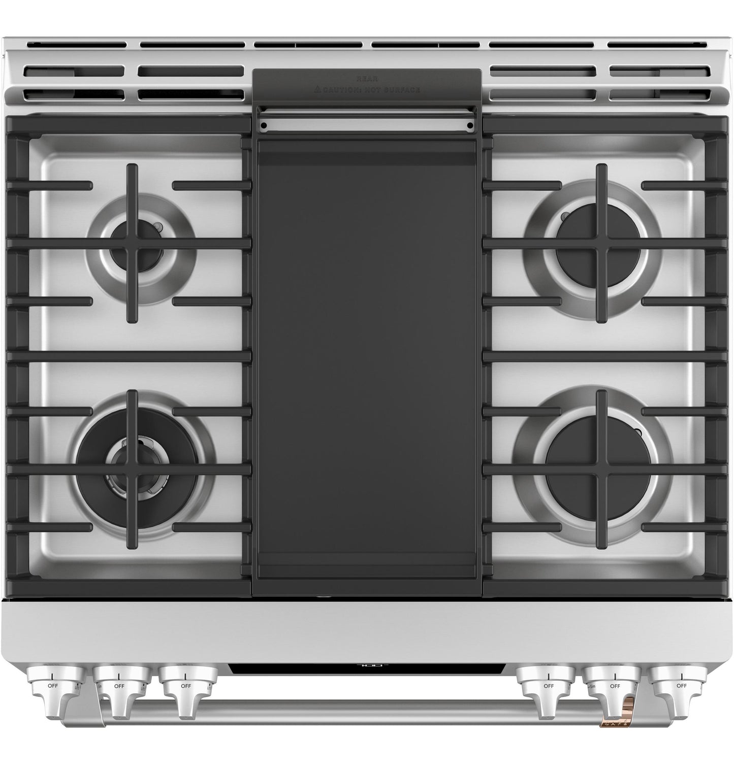 CAFE CGS700P2MS1 CAFé™ 30" Smart Slide-In, Front-Control, Gas Range with Convection Oven in Stainless Steel - CGS700P2MS1