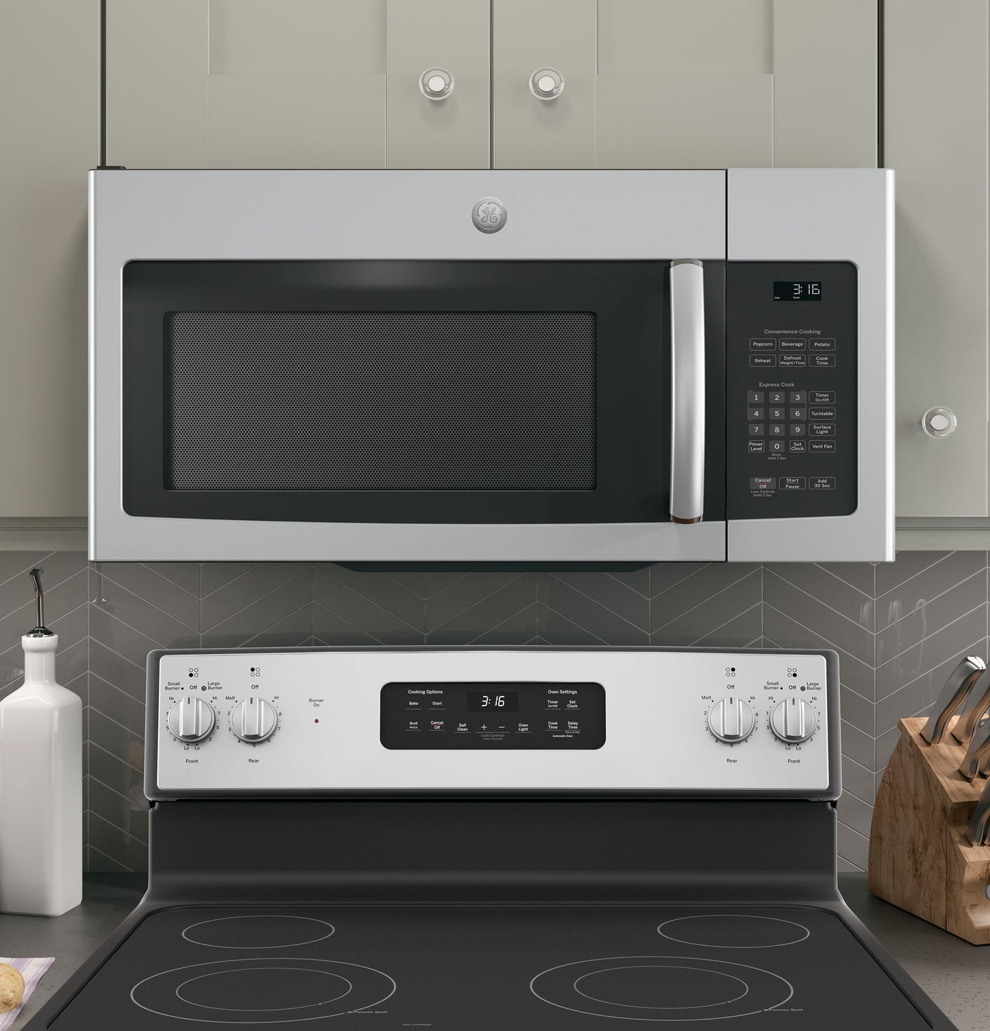 GE APPLIANCES JNM3163RJSS GE® 1.6 Cu. Ft. Over-the-Range Microwave Oven with Recirculating Venting in Stainless Steel - JNM3163RJSS