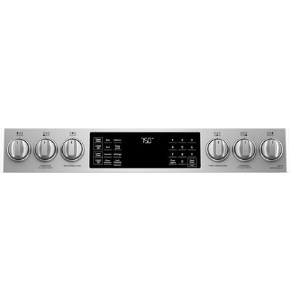 CAFE  30" Smart Slide-In, Front-Control, Gas Double-Oven Range with Convection in Stainless Steel - CGS750P2MS1