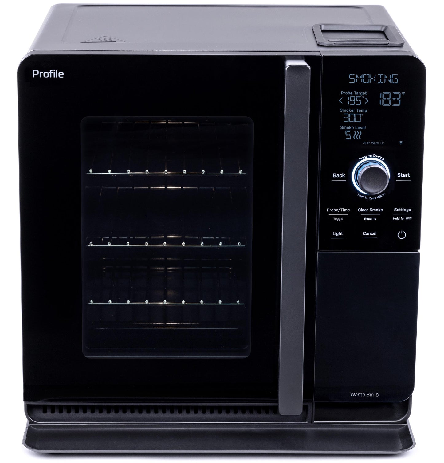 GE APPLIANCES P9SBAAS6VBB GE Profile™ Smart Indoor Pellet Smoker Black - P9SBAAS6VBB