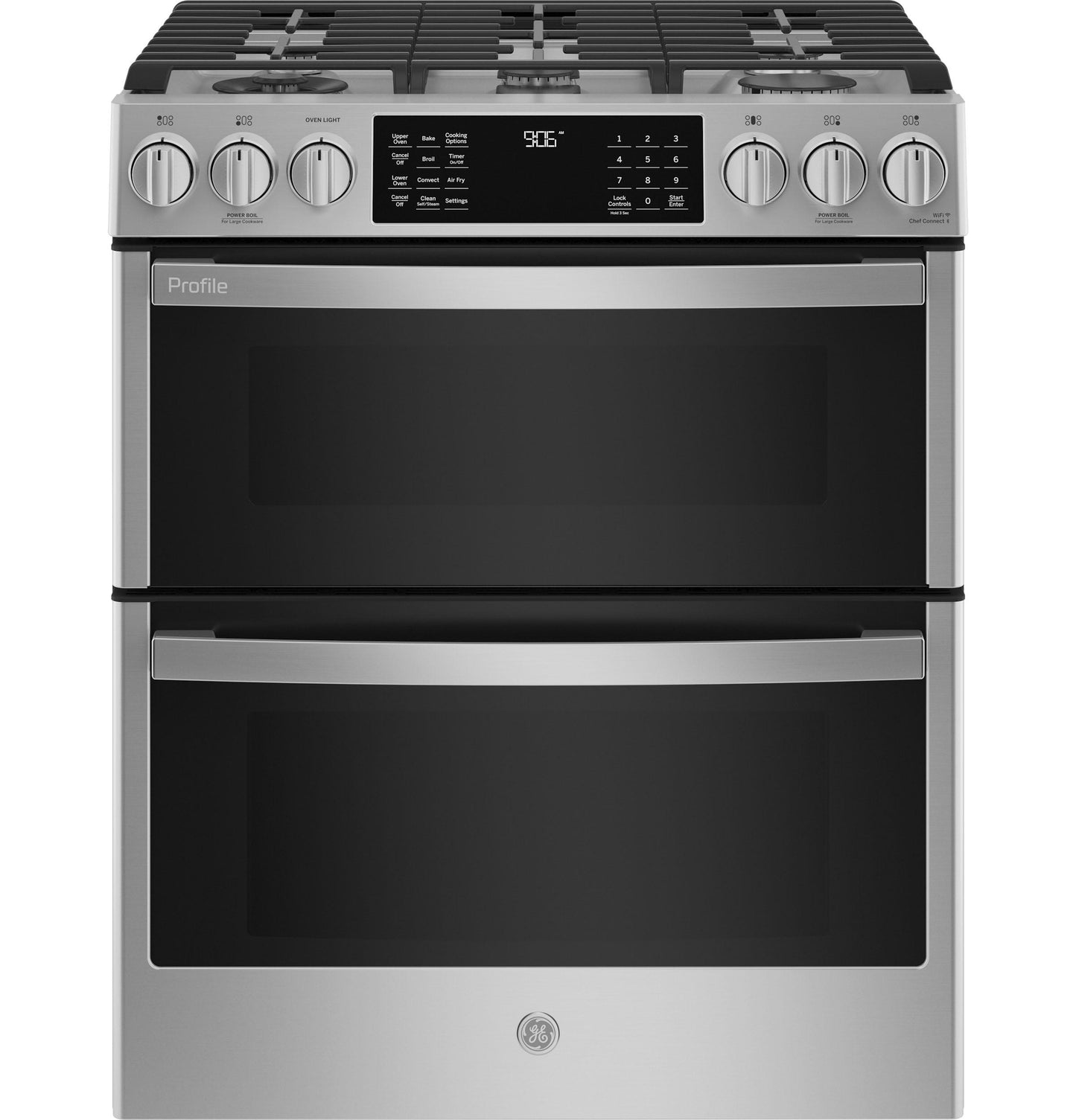 GE APPLIANCES PGS960YPFS GE Profile™ 30" Smart Slide-In Front-Control Gas Double Oven Convection Fingerprint Resistant Range in Stainless Steel - PGS960YPFS