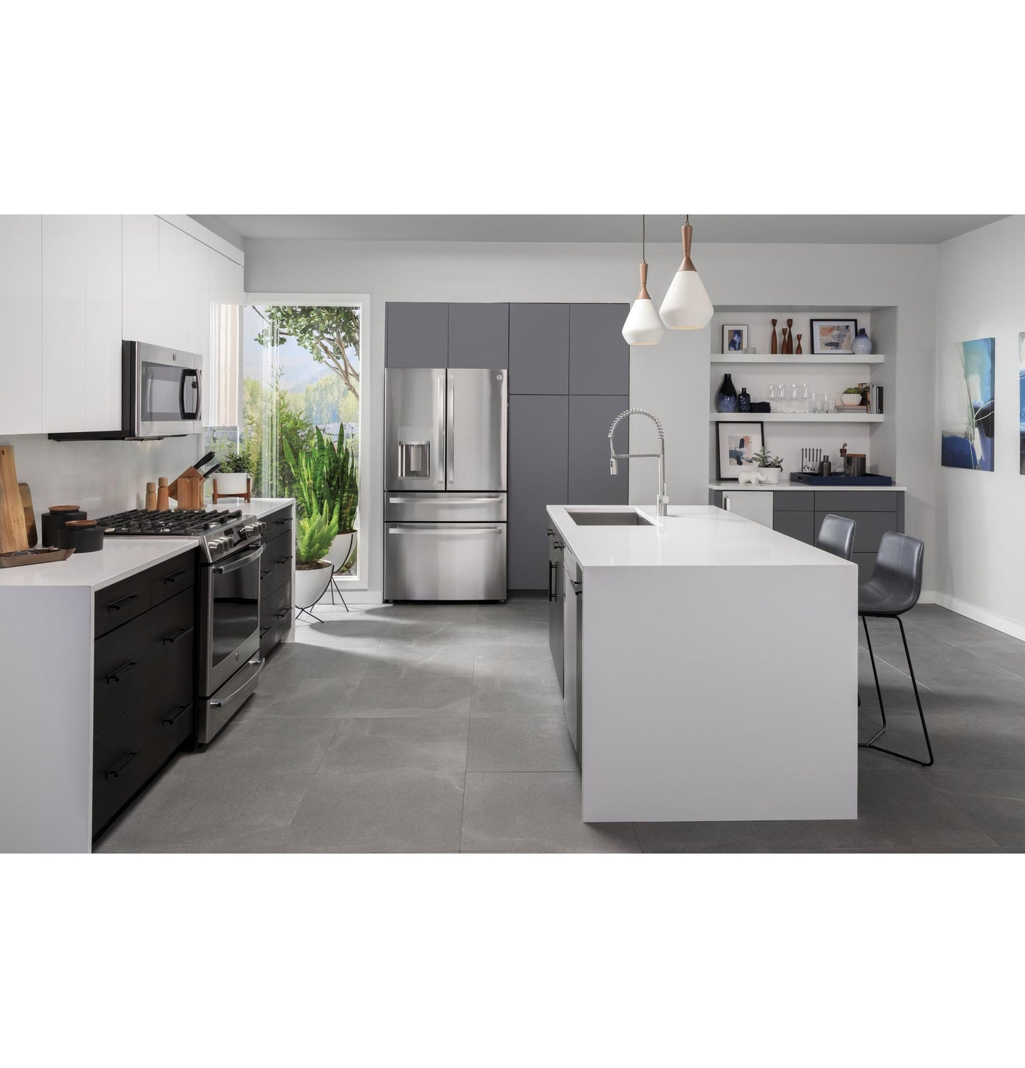GE APPLIANCES PVD28BYNFS GE Profile™ ENERGY STAR® 27.9 Cu. Ft. Smart Fingerprint Resistant 4-Door French-Door Refrigerator with Door In Door in Stainless Steel - PVD28BYNFS