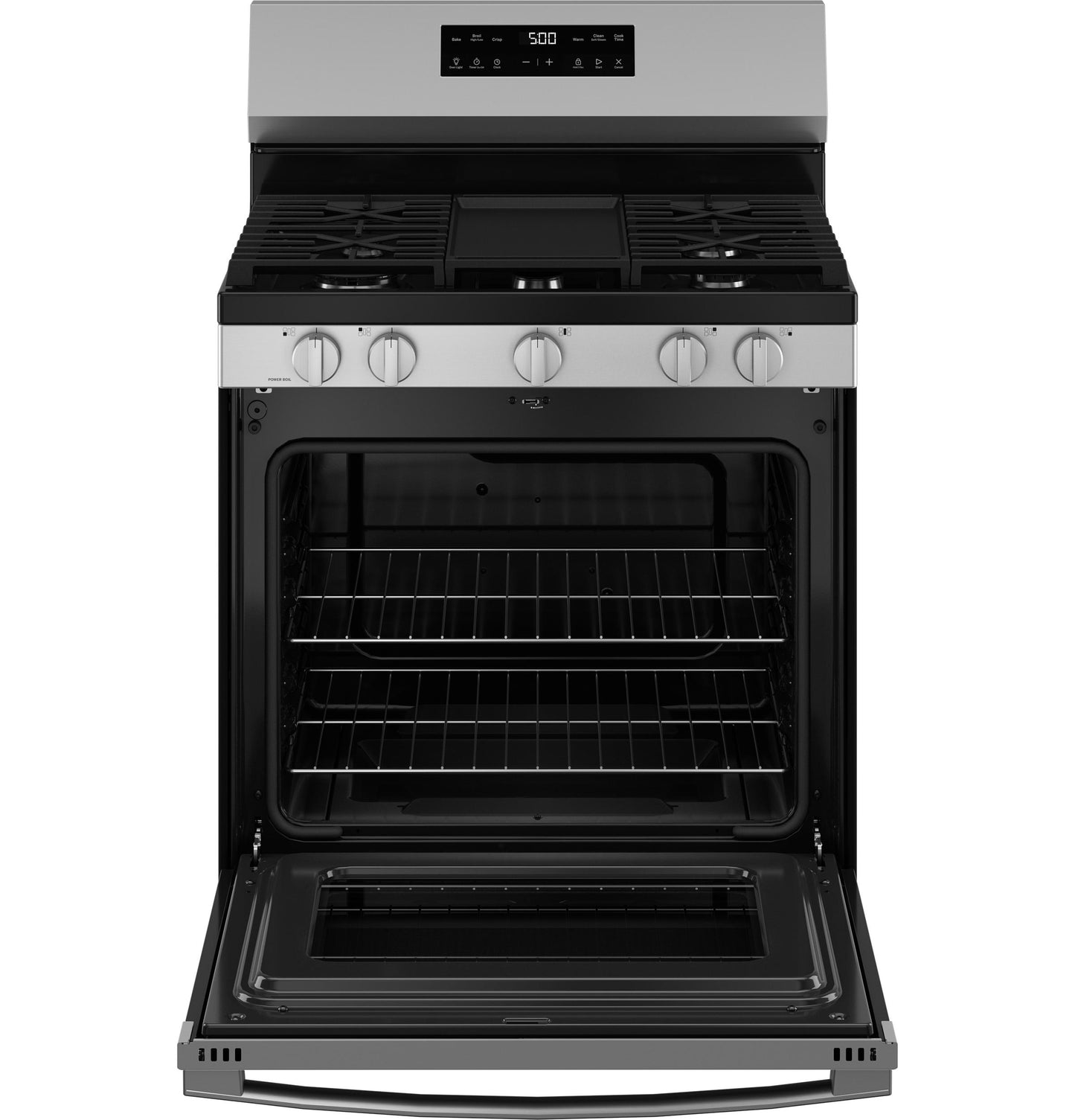 GE APPLIANCES 30" Free-Standing Gas Range with Crisp Mode in Stainless Steel - GGF500PVSS