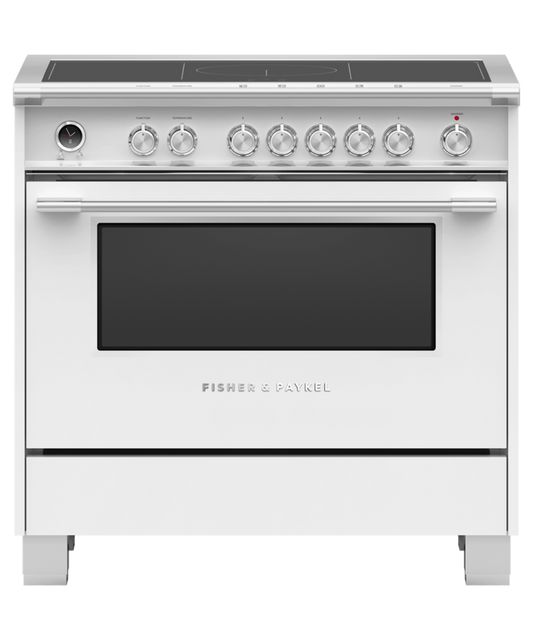 FISHER & PAYKEL OR36SCI6W1 36" Series 9 Classic 5 Zone Induction Self-Cleaning Range White - OR36SCI6W1