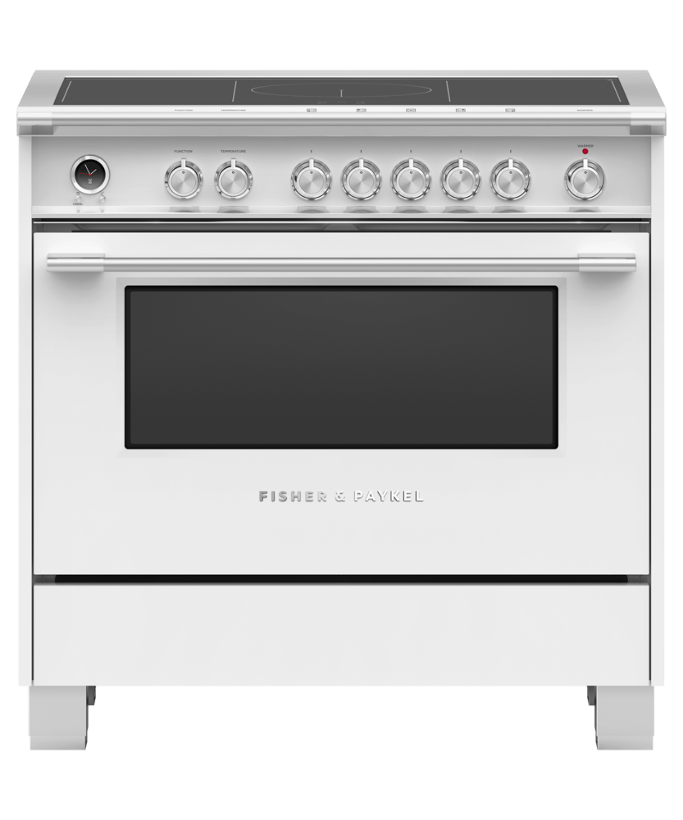 FISHER & PAYKEL OR36SCI6W1 36" Series 9 Classic 5 Zone Induction Self-Cleaning Range White - OR36SCI6W1