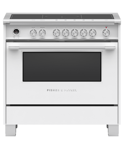 FISHER & PAYKEL OR36SCI6W1 36" Series 9 Classic 5 Zone Induction Self-Cleaning Range White - OR36SCI6W1