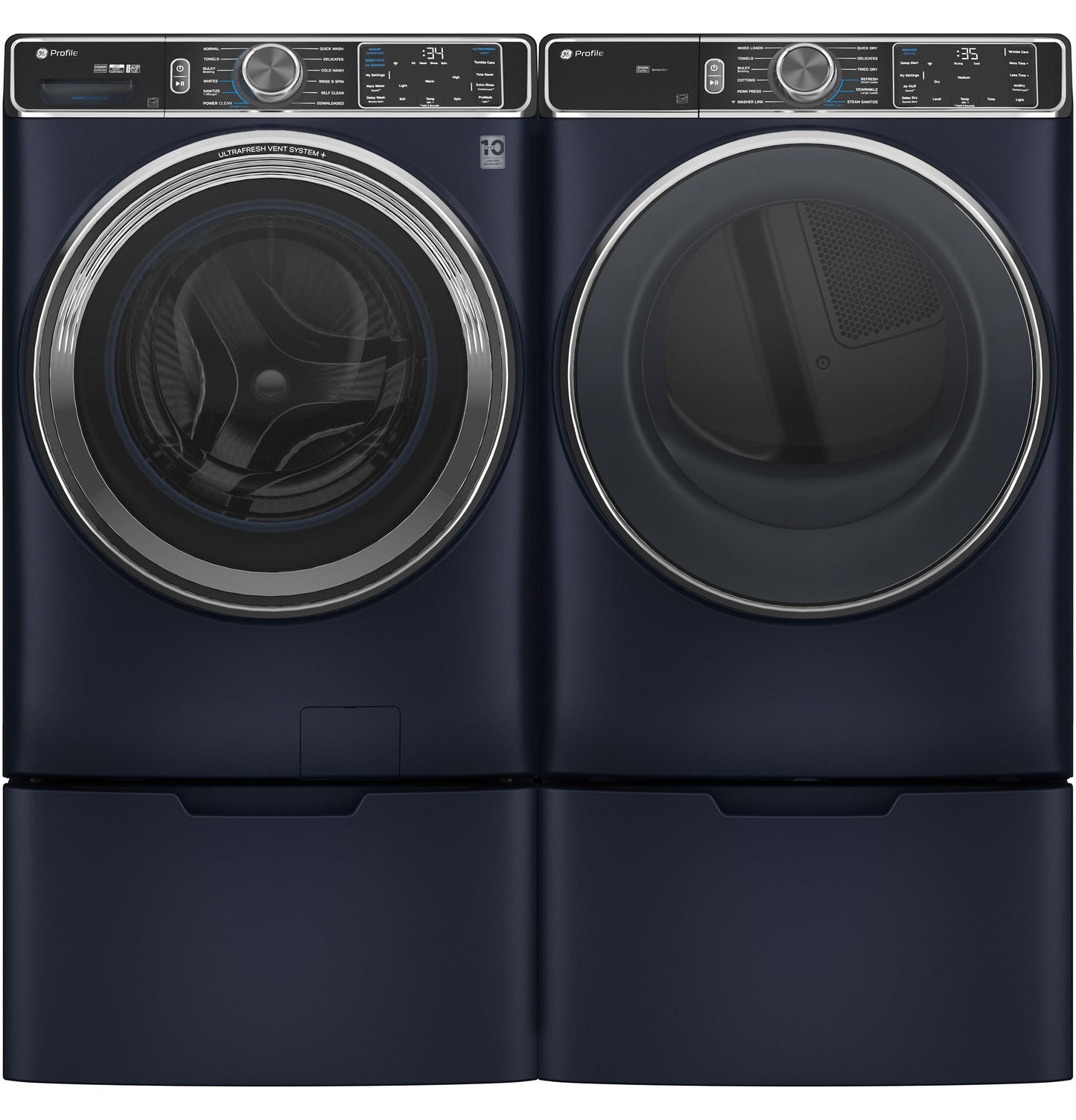 GE APPLIANCES PFD87ESPVRS GE Profile™ 7.8 cu. ft. Capacity Smart Front Load Electric Dryer with Steam and Sanitize Cycle Blue - PFD87ESPVRS