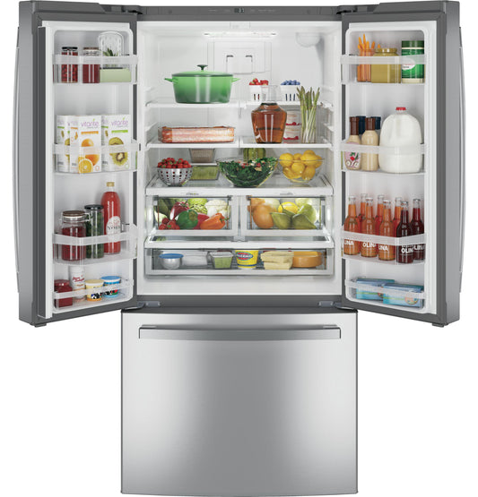 GE APPLIANCES 24.7 Cu. Ft. French-Door Refrigerator in Stainless Steel - GNE25JYKFS