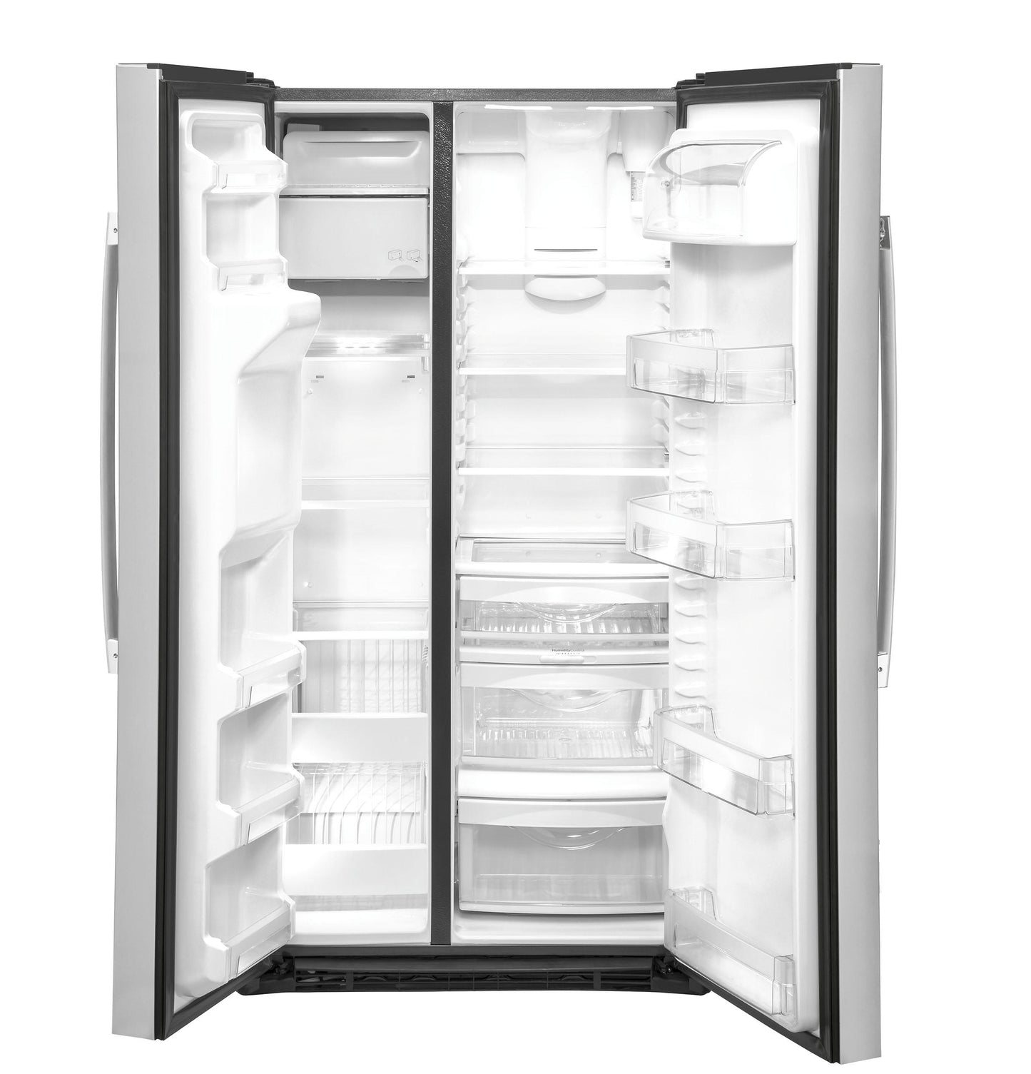 GE APPLIANCES 21.8 Cu. Ft. Counter-Depth Fingerprint Resistant Side-By-Side Refrigerator in Stainless Steel - GZS22IYNFS