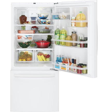 GE APPLIANCES 21.0 Cu. Ft. Bottom-Freezer Refrigerator White - GDE21EGKWW