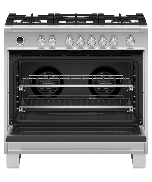 FISHER & PAYKEL OR36SCG6X1 36" Series 9 Classic 5 Burner Dual Fuel Self-Cleaning Range in Stainless Steel - OR36SCG6X1
