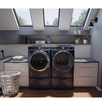 GE APPLIANCES PFD87ESPVRS GE Profile™ 7.8 cu. ft. Capacity Smart Front Load Electric Dryer with Steam and Sanitize Cycle Blue - PFD87ESPVRS