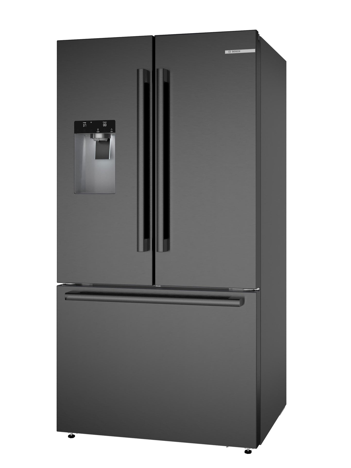 BOSCH B36FD52SNB 500 Series, French Door Bottom freezer, multi door, 36'', Black inox-antifingerprint, Total No Frost Black in Stainless Steel - B36FD52SNB