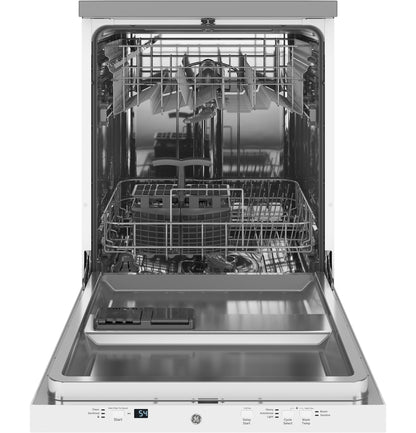 GE APPLIANCES GPT225SGLWW GE® ENERGY STAR® 24" in Stainless Steel Interior Portable Dishwasher with Sanitize Cycle in White - GPT225SGLWW