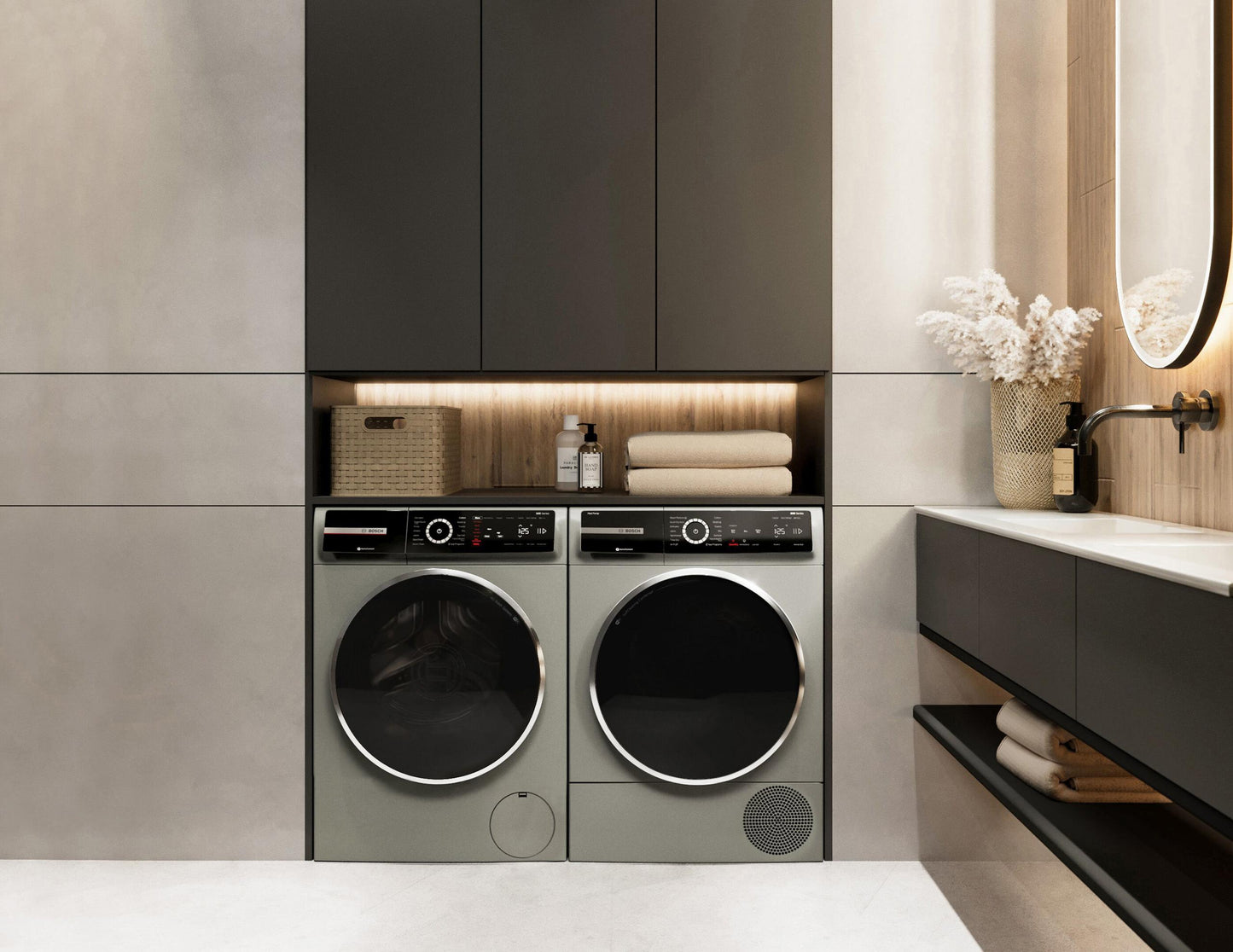 BOSCH WQB245AXUC 800 Series, heat pump dryer, Silver inox Silver