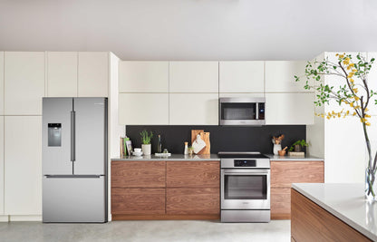 BOSCH B36FD10ENS 100 Series, French Door Bottom freezer, multi door, 36'', Brushed steel (with anti-fingerprint), Total No Frost in Stainless Steel - B36FD10ENS