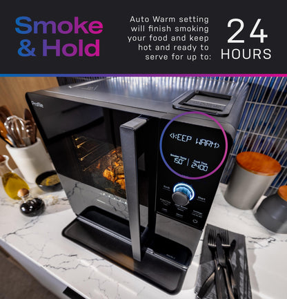 GE APPLIANCES P9SBAAS6VBB GE Profile™ Smart Indoor Pellet Smoker Black - P9SBAAS6VBB