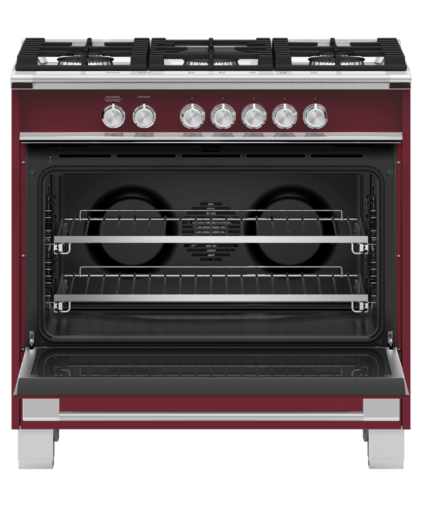 FISHER & PAYKEL OR36SCG4R1 36" Series 7 Classic 5 Burner Gas Range Red - OR36SCG4R1