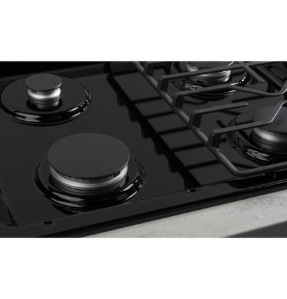 GE APPLIANCES 30" Built-In Gas Cooktop with Dishwasher-Safe Grates Black - JGP3030DLBB
