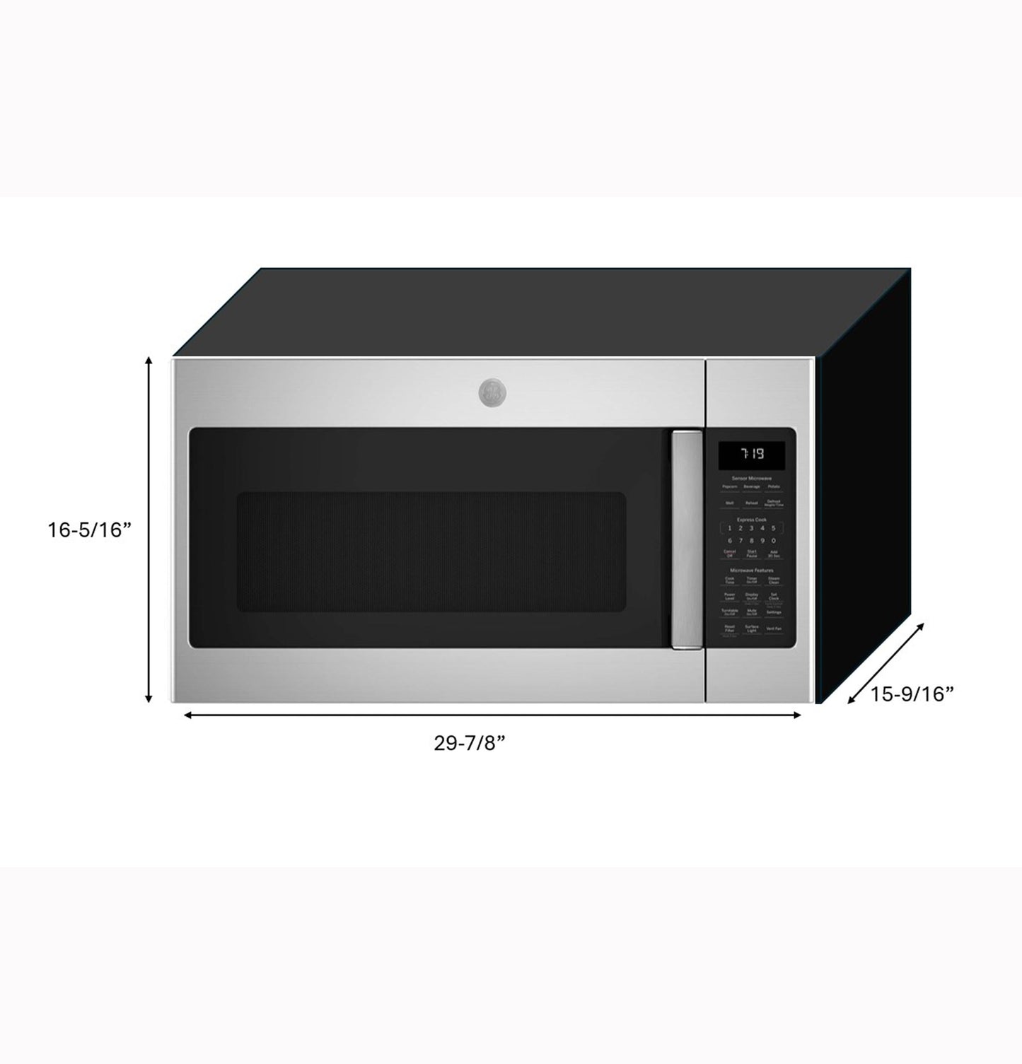 GE APPLIANCES JVM7195SKSS GE® 1.9 Cu. Ft. Over-the-Range Sensor Microwave Oven in Stainless Steel - JVM7195SKSS