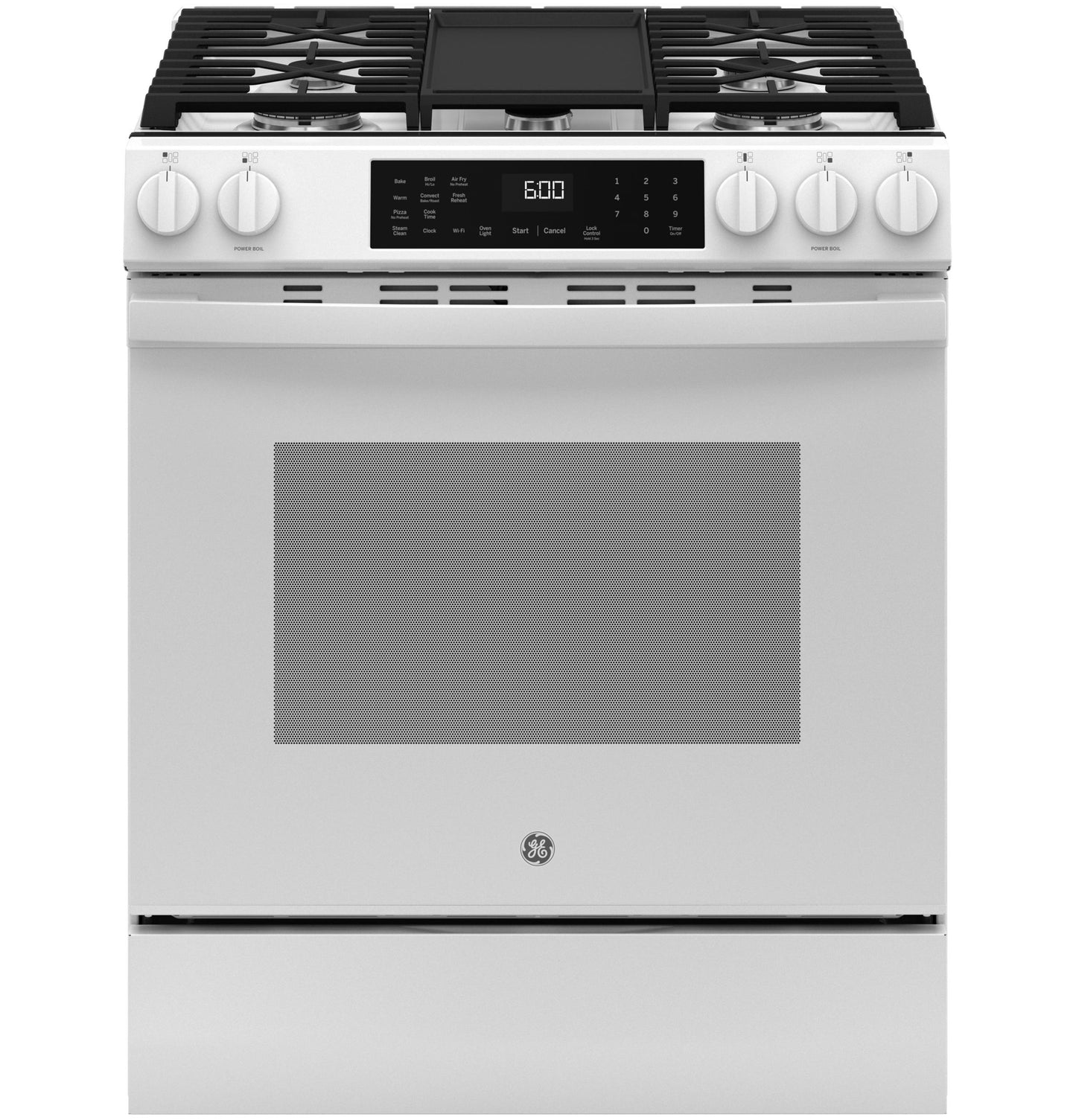 GE APPLIANCES GGS600AVWW GE® 30" Slide-In Front-Control Convection Gas Range with No Preheat Air Fry and EasyWash™ Oven Tray White - GGS600AVWW