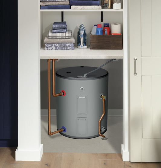 GE APPLIANCES 36 Gallon Side Port Lowboy Electric Water Heater Gray - GE40L08BSM