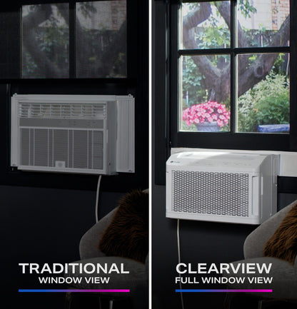 GE APPLIANCES AHTT08BC GE Profile ClearView™ 8,300 BTU Smart Ultra Quiet Window Air Conditioner for Medium Rooms up to 350 sq. ft. White - AHTT08BC