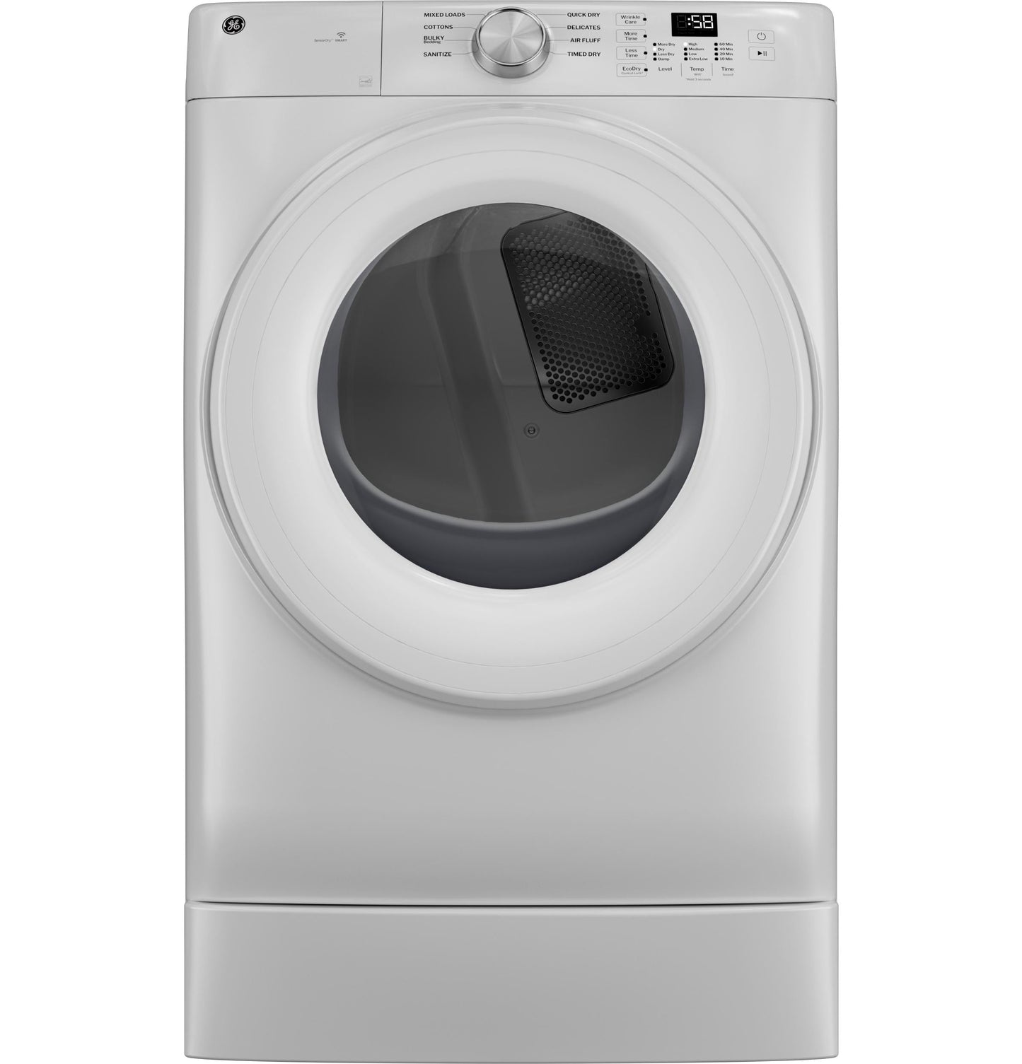 GE APPLIANCES GFD35GSSYWW GE ENERGY STAR 7.8 cu. ft. Capacity Smart Front Load Gas Dryer White - GFD35GSSYWW
