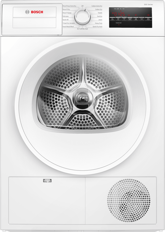 BOSCH WPA12100UC 300 Series, condenser tumble dryerin White - WPA12100UC