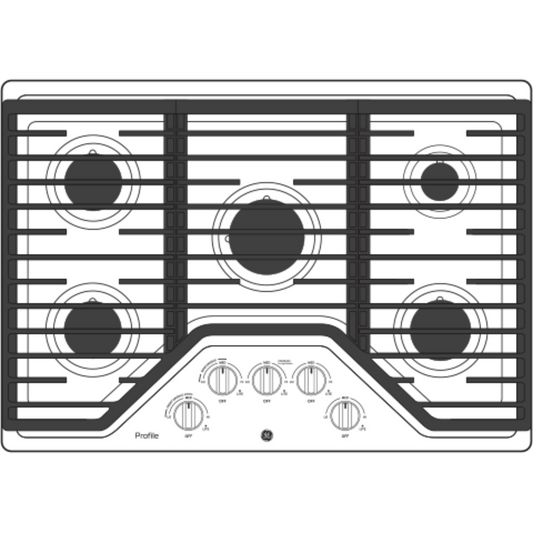 GE APPLIANCES PGP7030SLSS GE Profile™ 30" Built-In Gas Cooktop with 5 Burners in Stainless Steel - PGP7030SLSS