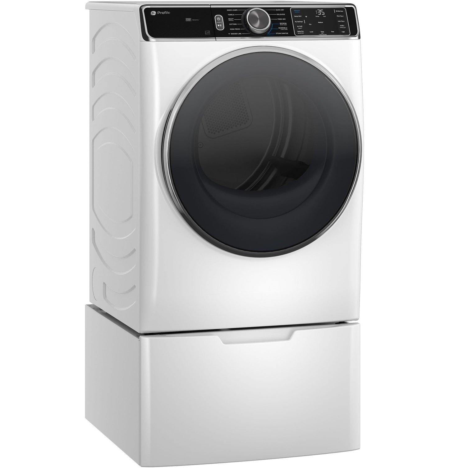 GE APPLIANCES PFD87GSSVWW GE Profile™ 7.8 cu. ft. Capacity Smart Front Load Gas Dryer with Steam and Sanitize Cycle White - PFD87GSSVWW