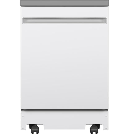 GE APPLIANCES GPT225SGLWW GE® ENERGY STAR® 24" in Stainless Steel Interior Portable Dishwasher with Sanitize Cycle in White - GPT225SGLWW