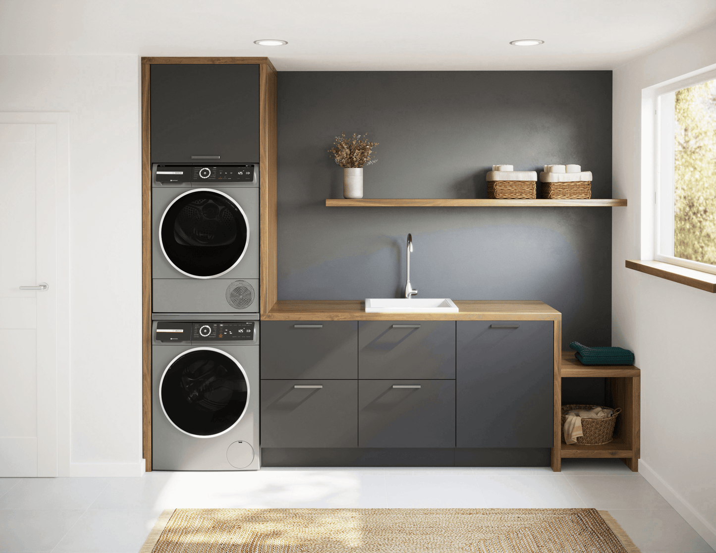 BOSCH WQB245AXUC 800 Series, heat pump dryer, Silver inox Silver